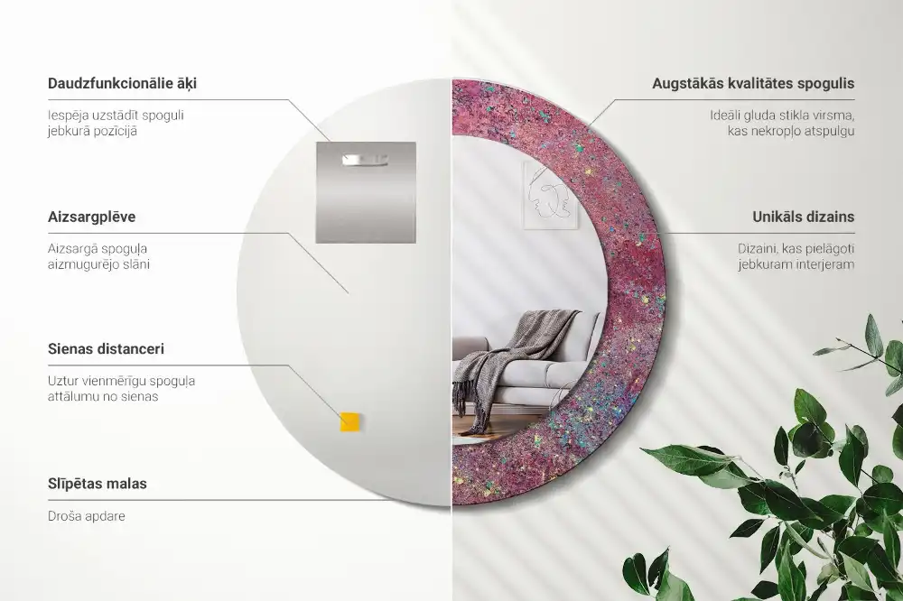 Okrúhle dekoračné zrkadlo na stenu Festival farieb