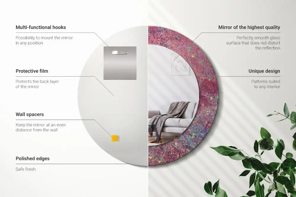 Okrúhle dekoračné zrkadlo na stenu Festival farieb