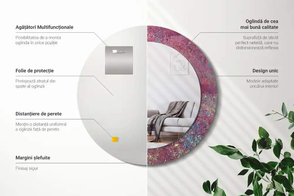 Okrúhle dekoračné zrkadlo na stenu Festival farieb