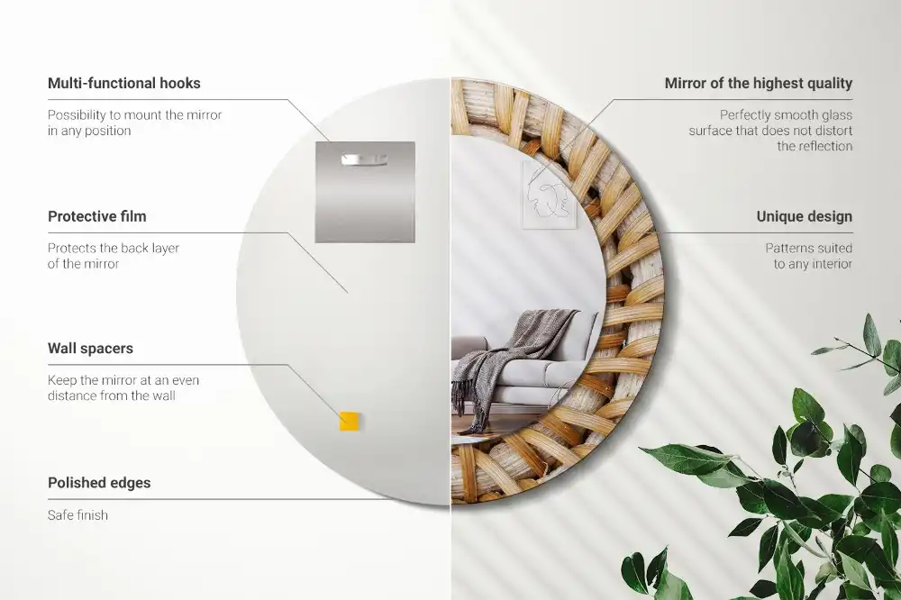 Okrúhle dekoračné zrkadlo na stenu Vrkoč