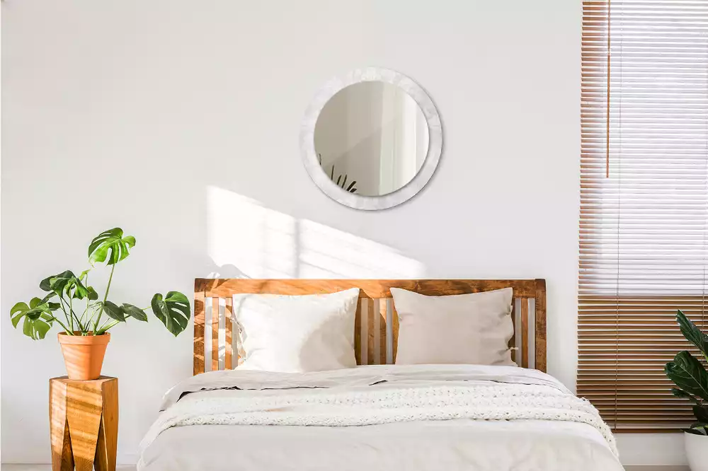 Okrúhle zrkadlo s potlačeným rámom Rokoková textúra