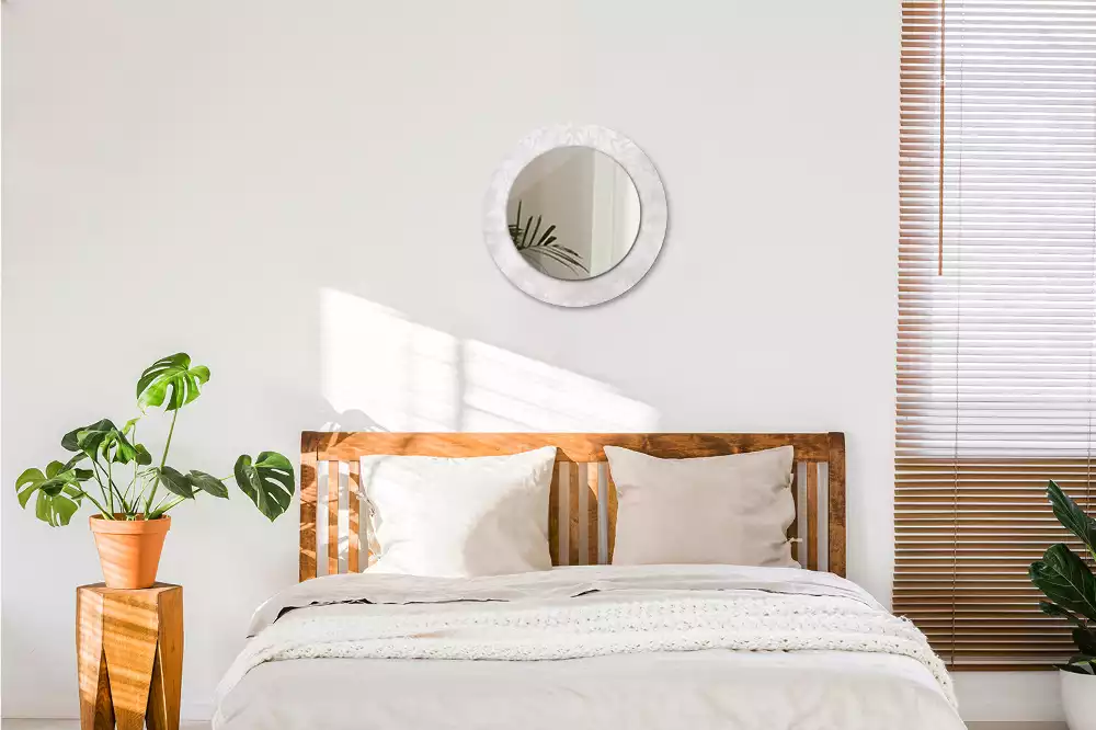 Okrúhle zrkadlo s potlačeným rámom Rokoková textúra