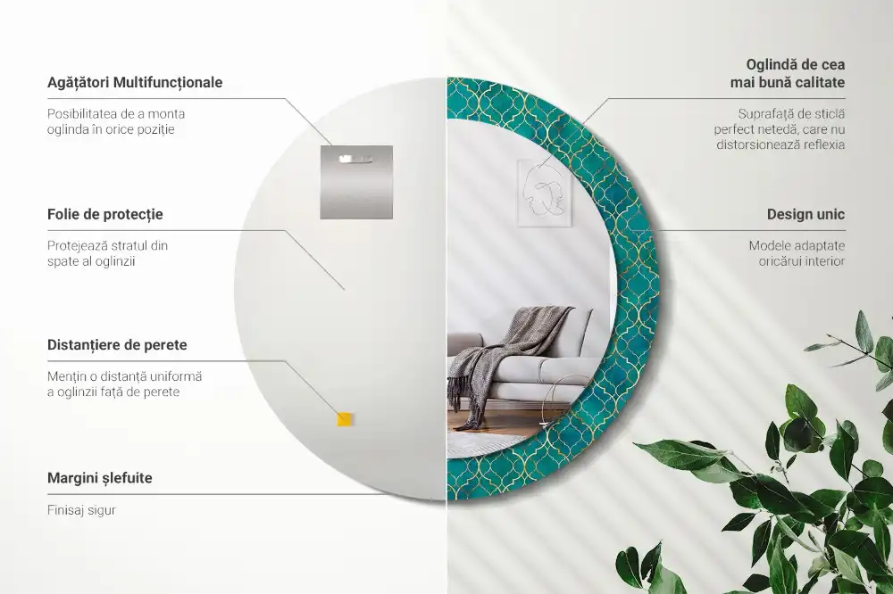 Okrúhle dekoračné zrkadlo na stenu Farebné zloženie