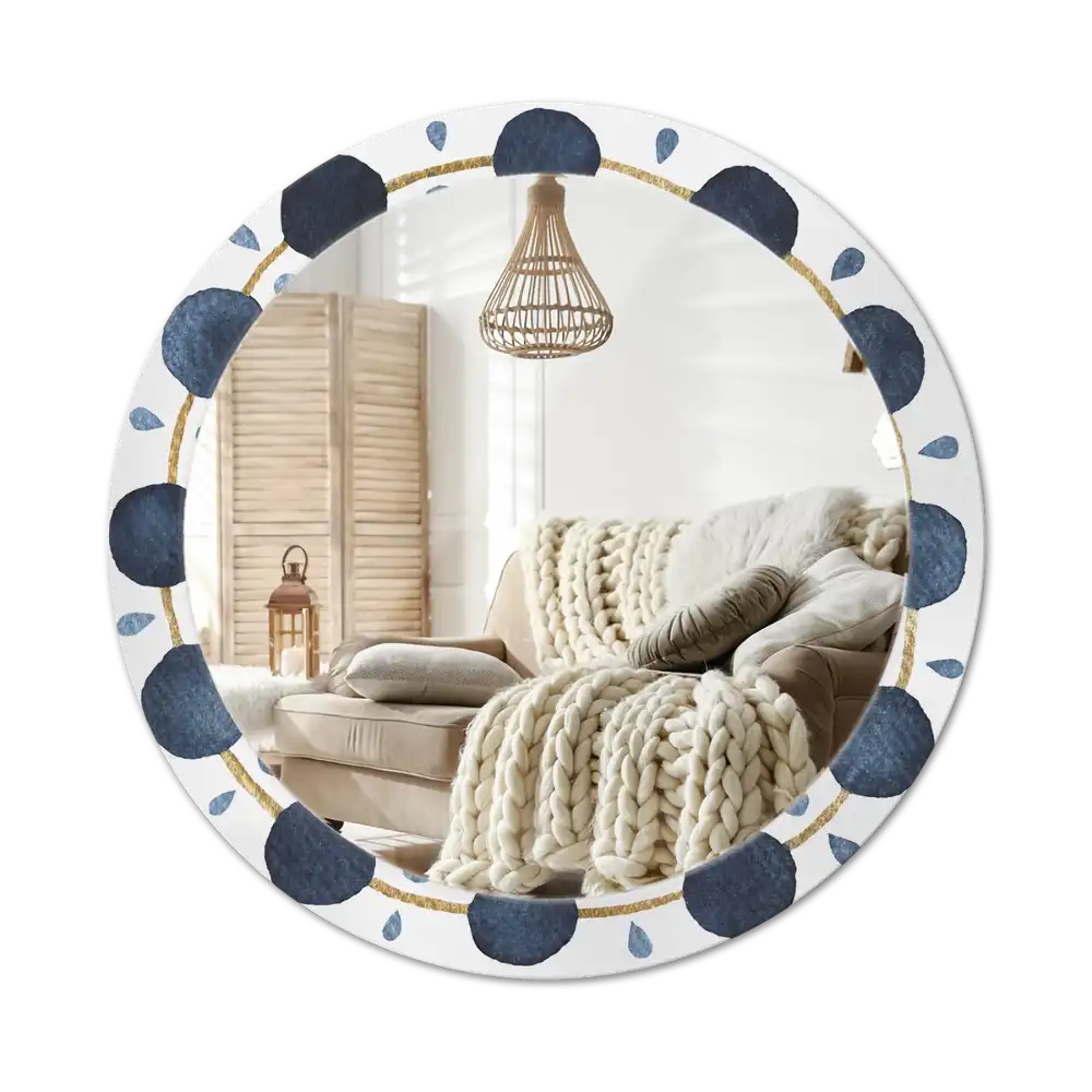 Okrúhle zrkadlo rám s potlačou Mesačná mandala