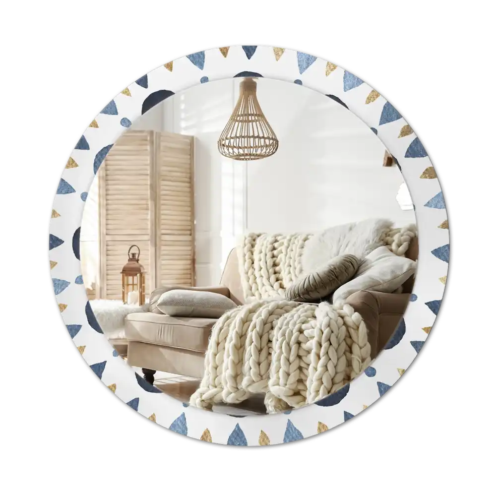 Okrúhle zrkadlo rám s potlačou Mesačná mandala