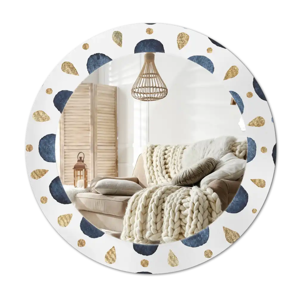 Okrúhle zrkadlo rám s potlačou Mesačná mandala