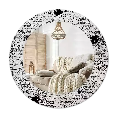 Okrúhle zrkadlo rám s potlačou Čmáranice