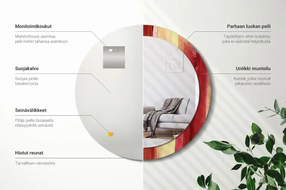 Okrúhle dekoračné zrkadlo na stenu Abstraktná maľba