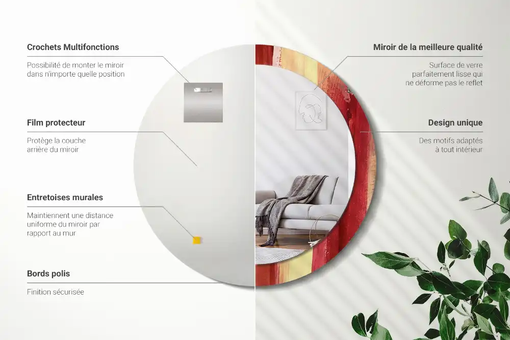 Okrúhle dekoračné zrkadlo na stenu Abstraktná maľba