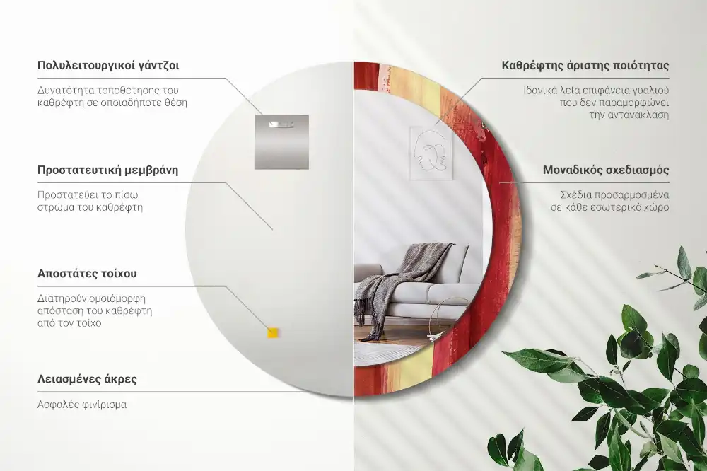 Okrúhle dekoračné zrkadlo na stenu Abstraktná maľba