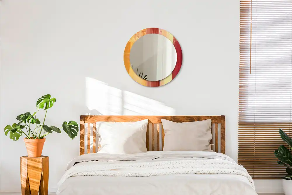 Okrúhle dekoračné zrkadlo na stenu Abstraktná maľba