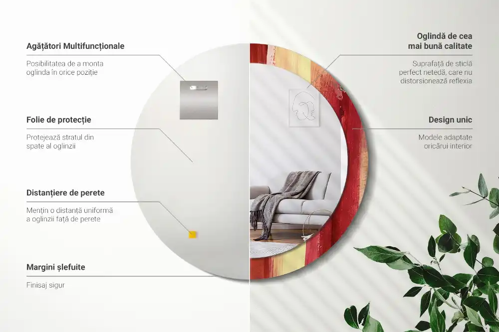 Okrúhle dekoračné zrkadlo na stenu Abstraktná maľba