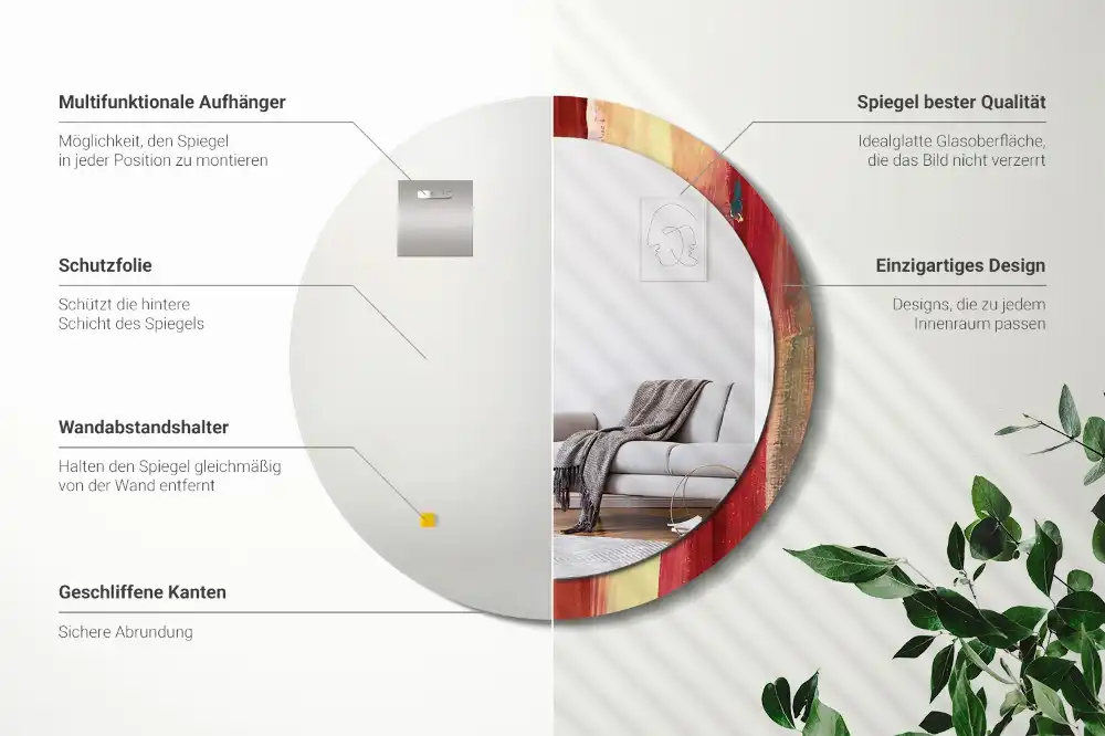 Okrúhle dekoračné zrkadlo na stenu Abstraktná maľba