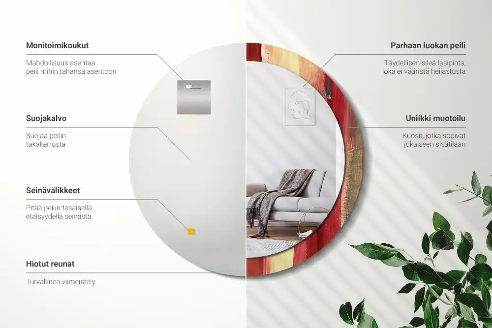 Okrúhle dekoračné zrkadlo na stenu Abstraktná maľba