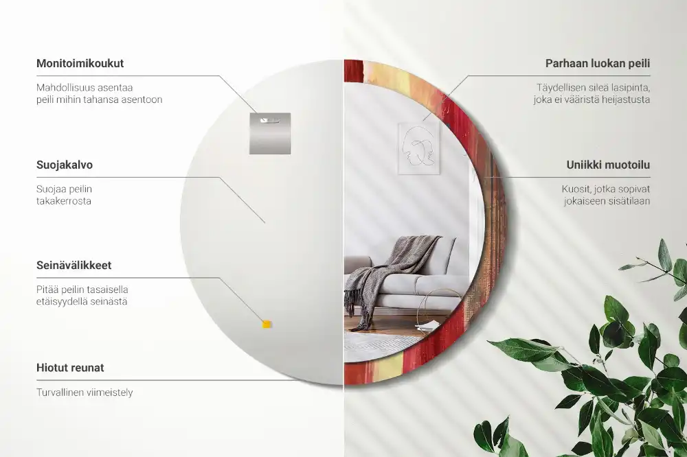 Okrúhle dekoračné zrkadlo na stenu Abstraktná maľba