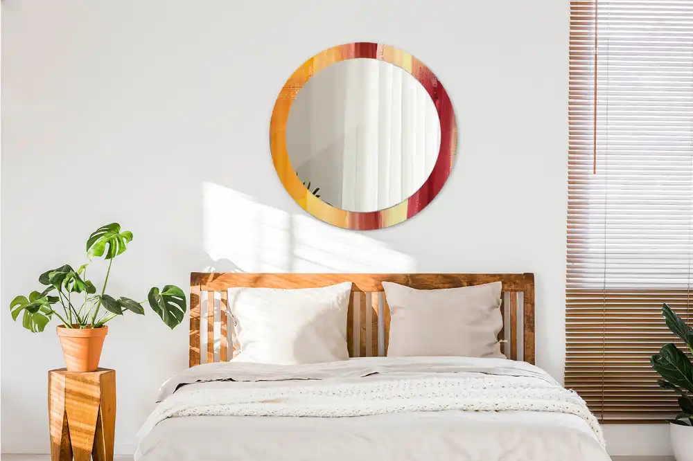 Okrúhle dekoračné zrkadlo na stenu Abstraktná maľba