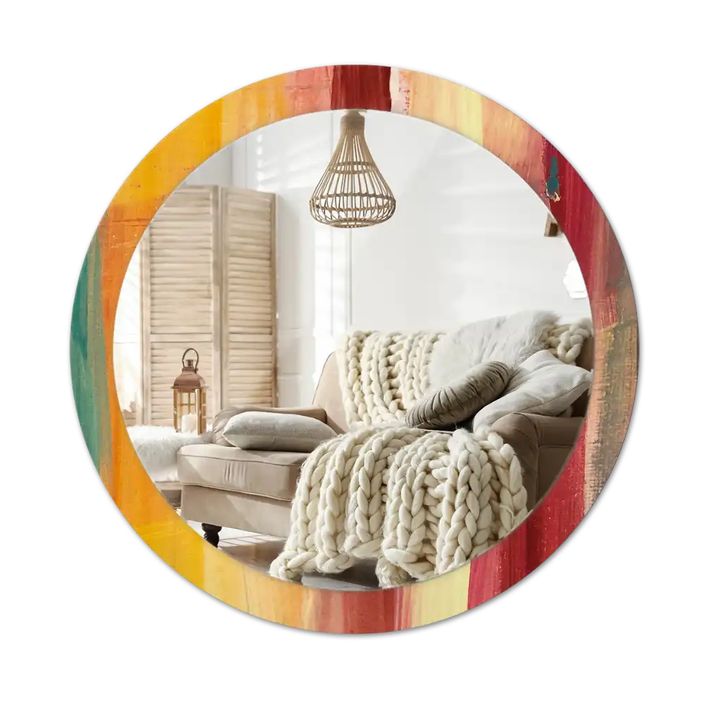 Okrúhle dekoračné zrkadlo na stenu Abstraktná maľba