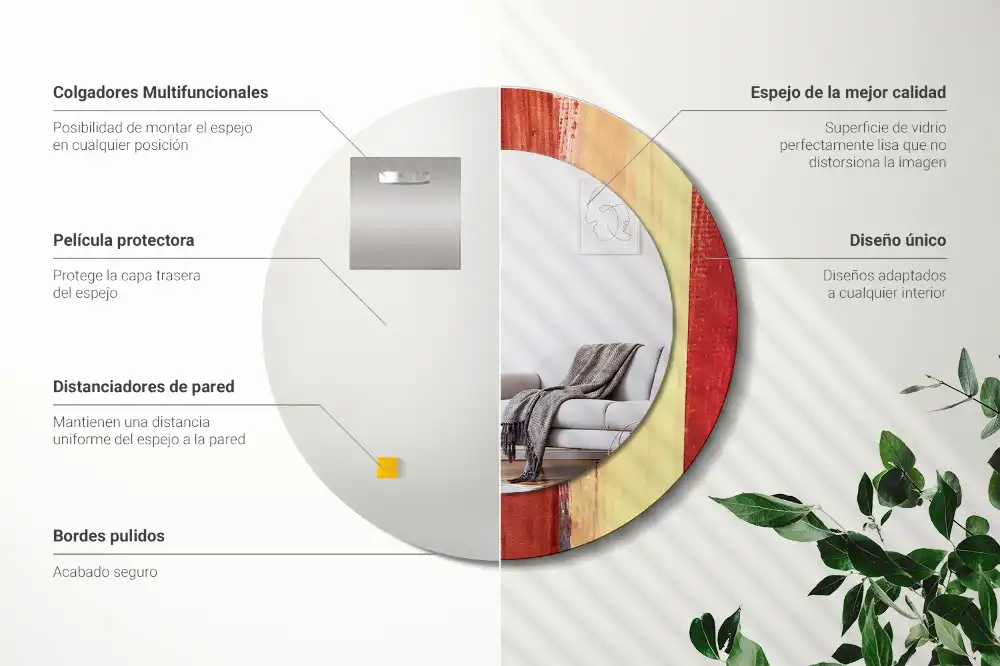 Okrúhle dekoračné zrkadlo na stenu Abstraktná maľba