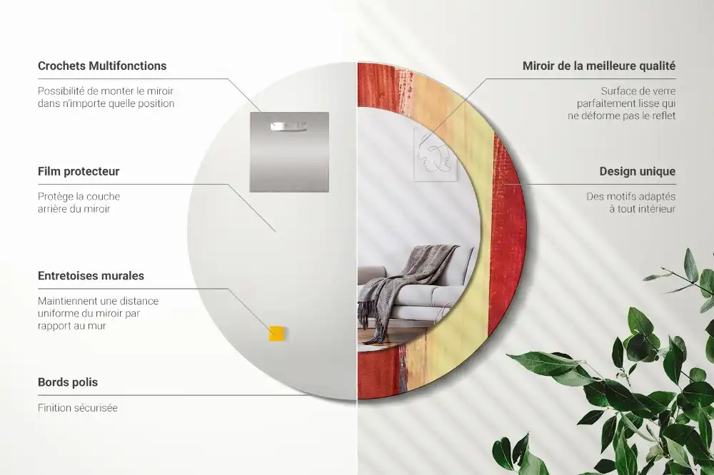 Okrúhle dekoračné zrkadlo na stenu Abstraktná maľba