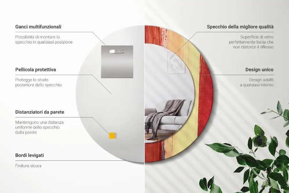 Okrúhle dekoračné zrkadlo na stenu Abstraktná maľba