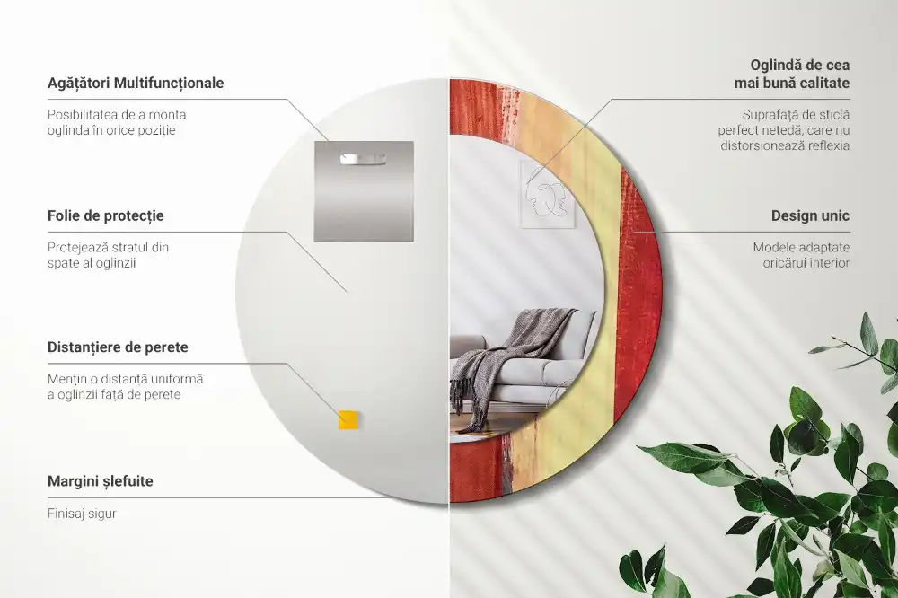 Okrúhle dekoračné zrkadlo na stenu Abstraktná maľba