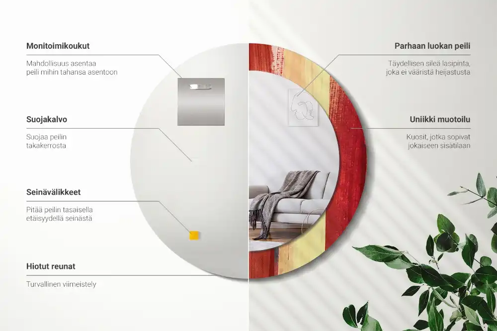 Okrúhle dekoračné zrkadlo na stenu Abstraktná maľba