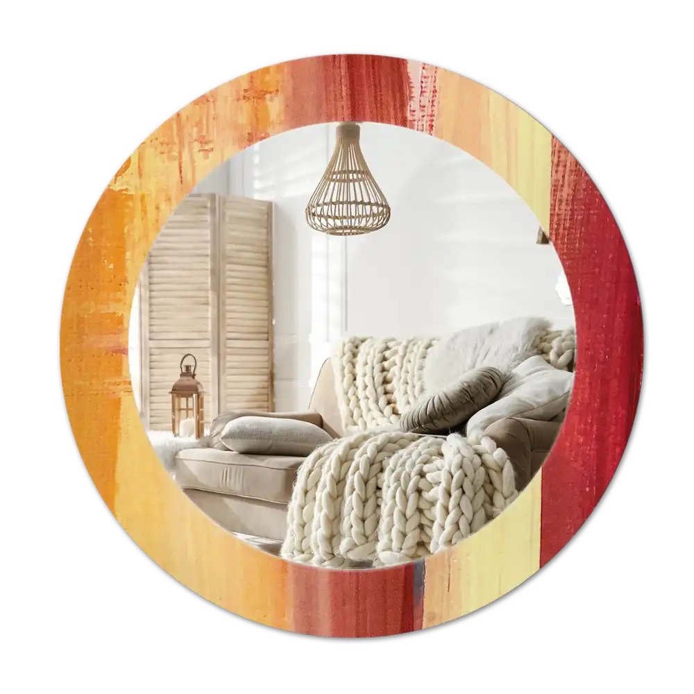 Okrúhle dekoračné zrkadlo na stenu Abstraktná maľba