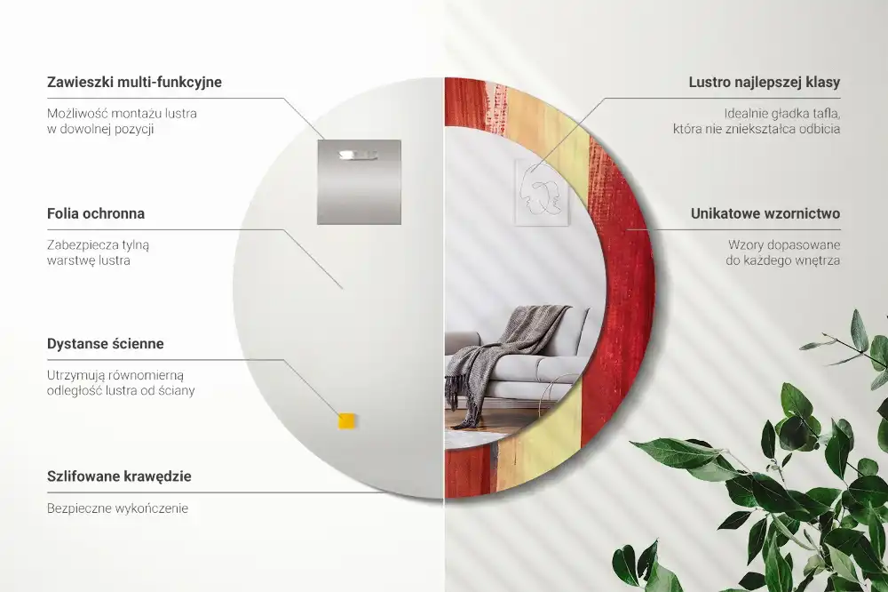 Okrúhle dekoračné zrkadlo na stenu Abstraktná maľba