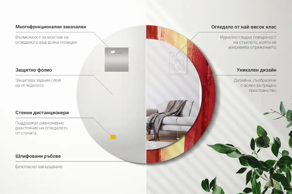 Okrúhle dekoračné zrkadlo na stenu Abstraktná maľba