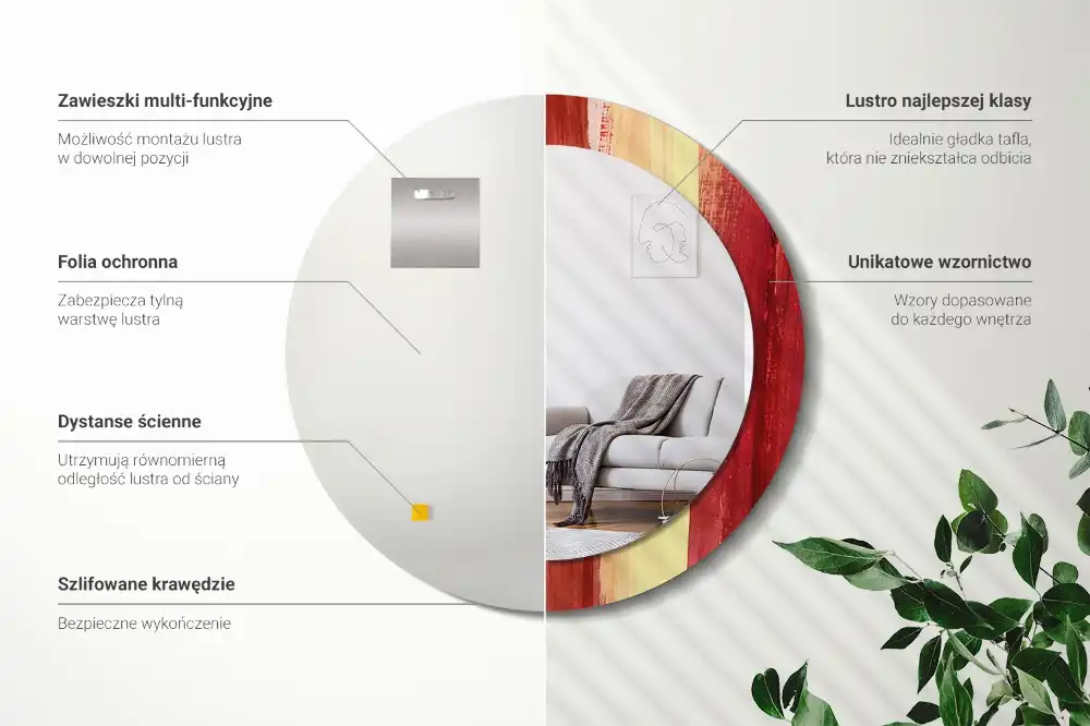 Okrúhle dekoračné zrkadlo na stenu Abstraktná maľba