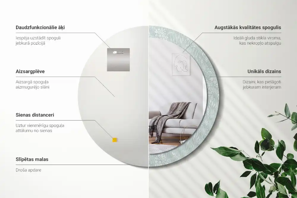 Okrúhle dekoračné zrkadlo na stenu Slimák na lúke