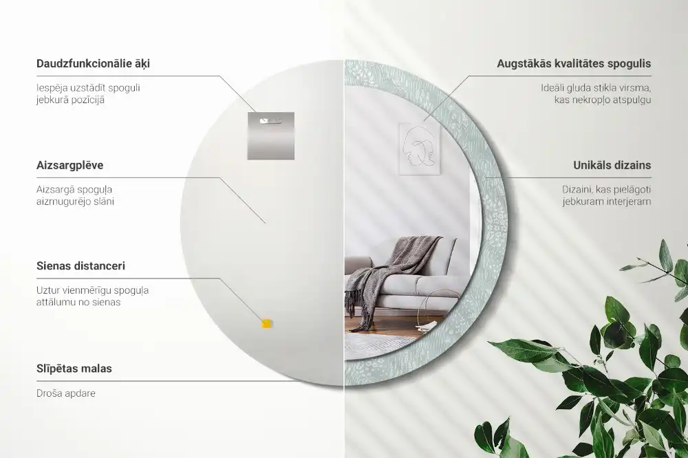 Okrúhle dekoračné zrkadlo na stenu Slimák na lúke