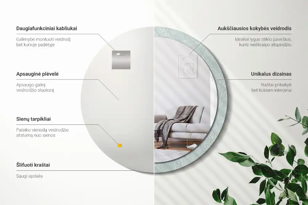 Okrúhle dekoračné zrkadlo na stenu Slimák na lúke