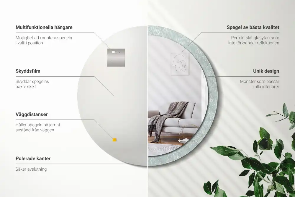 Okrúhle dekoračné zrkadlo na stenu Slimák na lúke