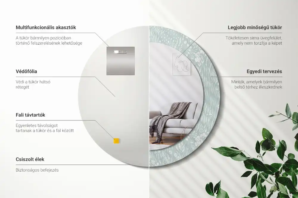 Okrúhle dekoračné zrkadlo na stenu Slimák na lúke