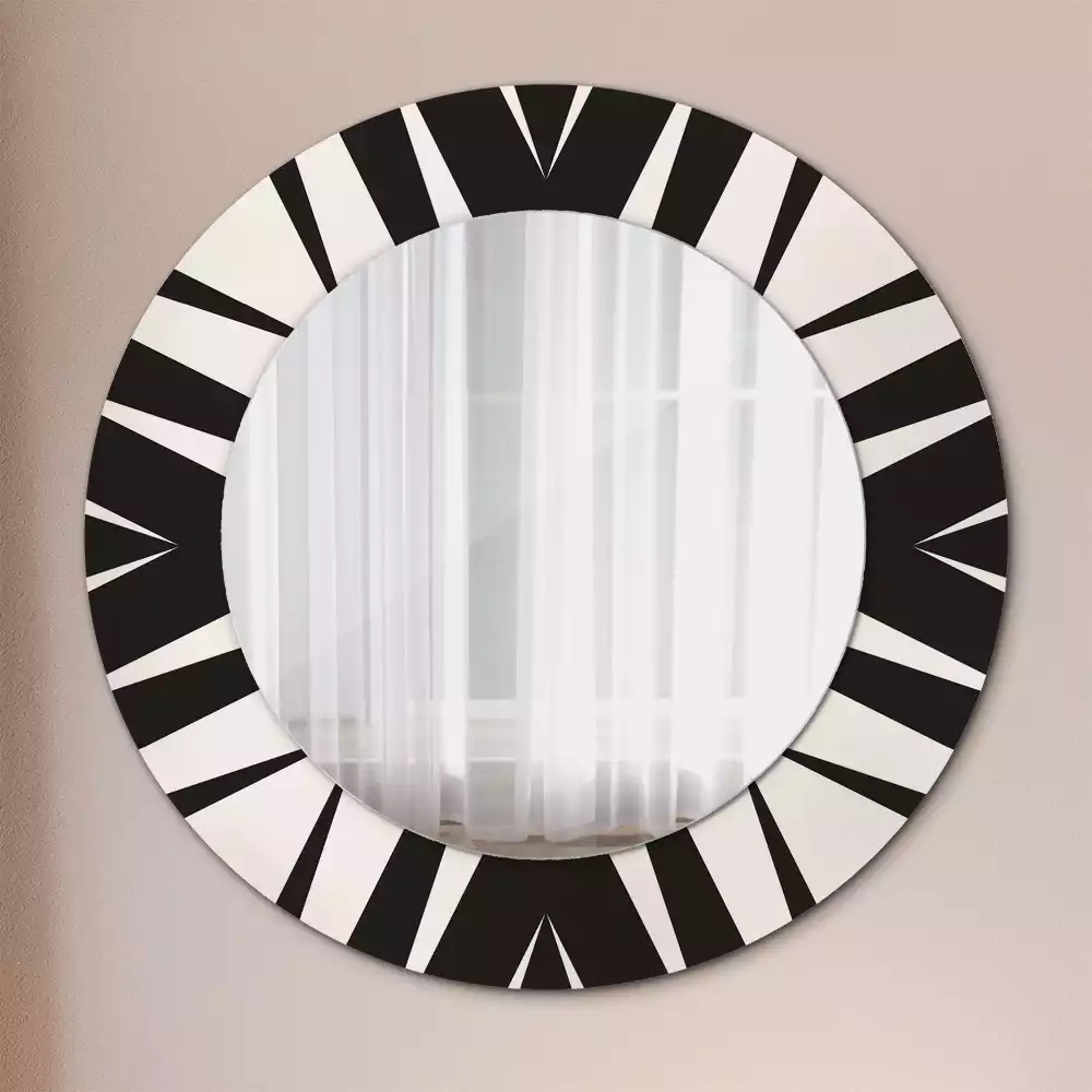 Okrúhle dekoračné zrkadlo na stenu Abstraktná geometria