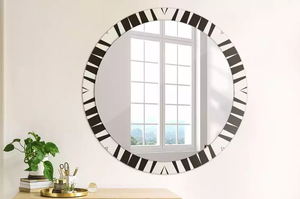 Okrúhle dekoračné zrkadlo na stenu Abstraktná geometria