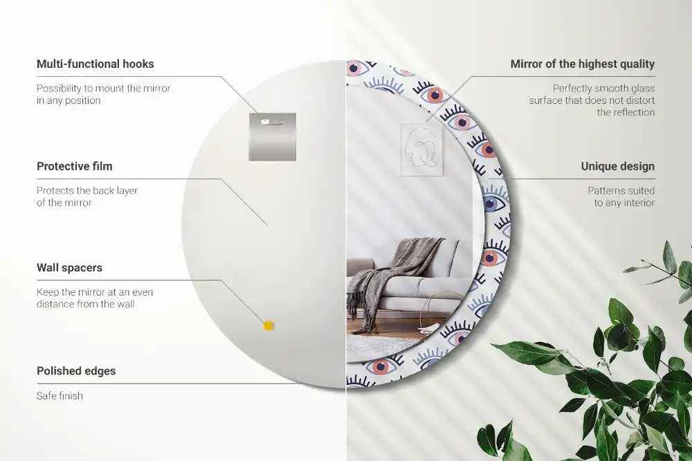 Okrúhle dekoračné zrkadlo na stenu Oči