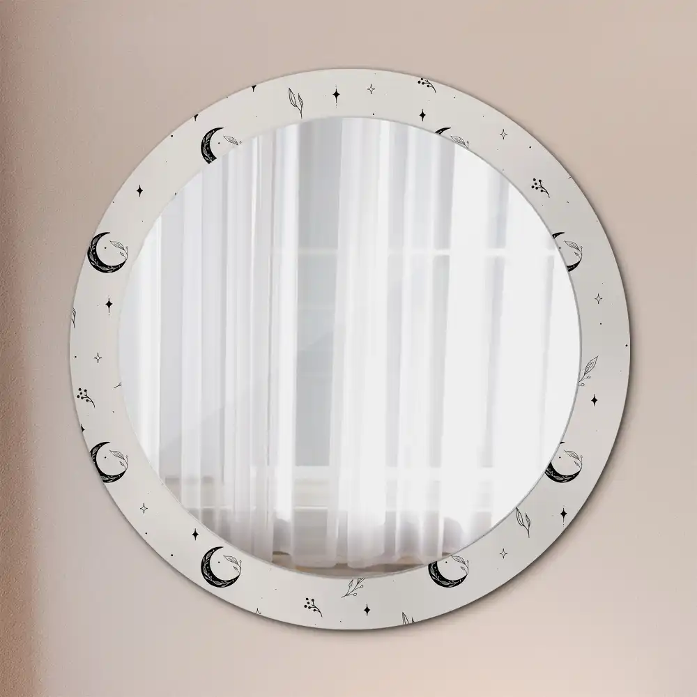 Okrúhle dekoračné zrkadlo na stenu Rastliny čmáraníc