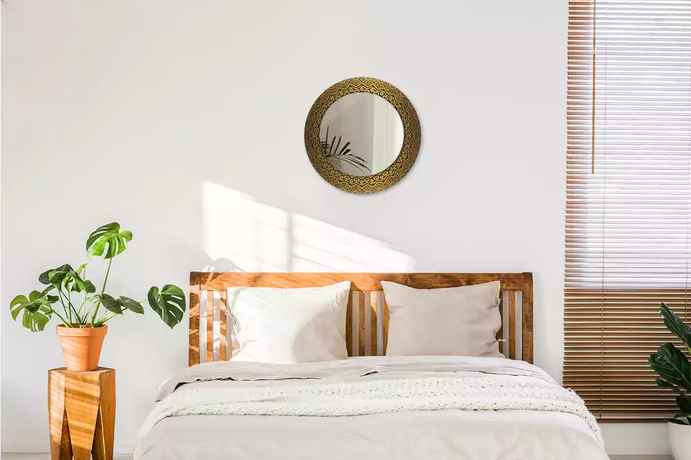 Okrúhle zrkadlo rám s potlačou Grécky ornament