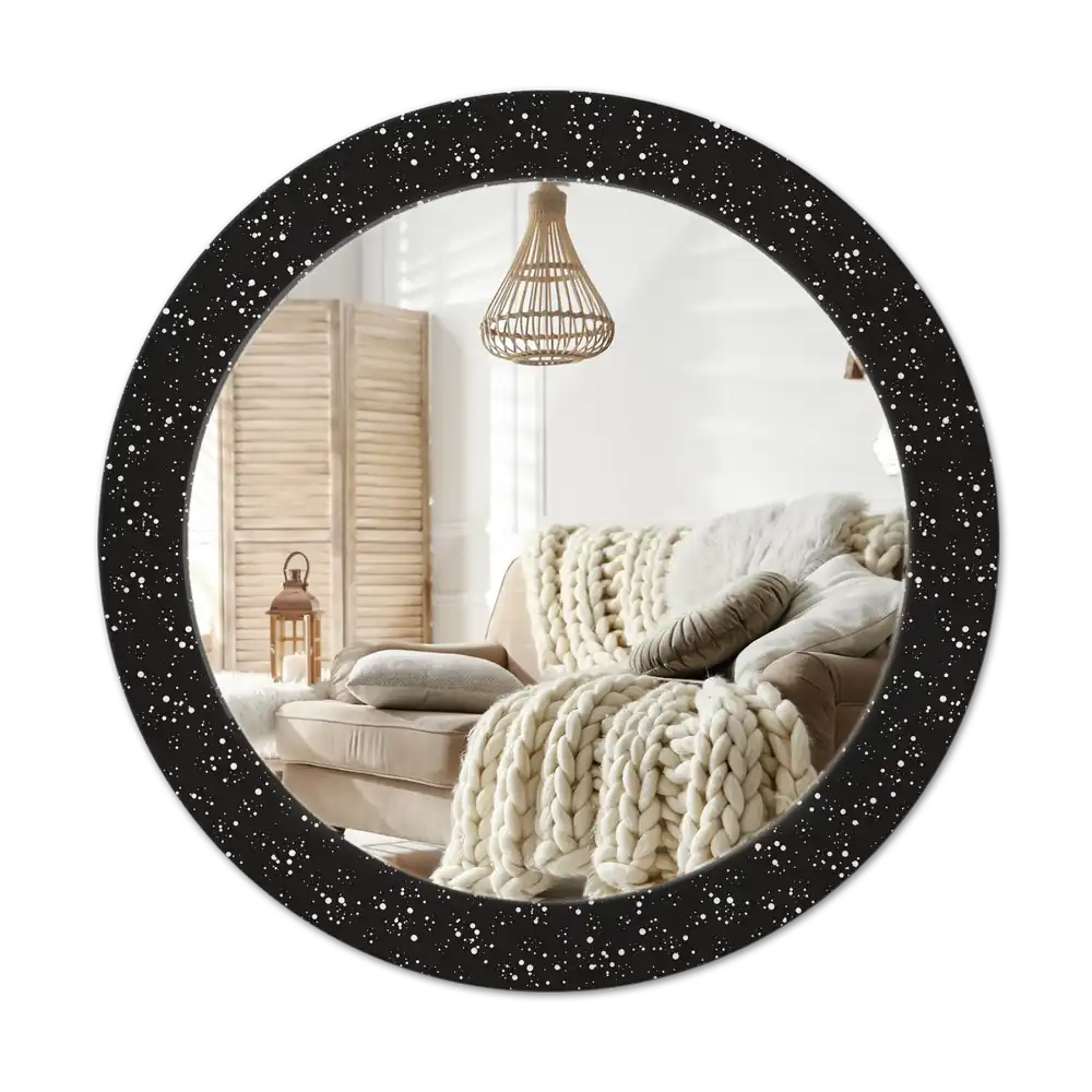 Okrúhle dekoračné zrkadlo na stenu Chaotické bodky