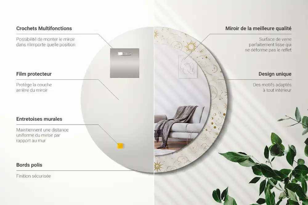 Okrúhle dekoračné zrkadlo na stenu Mystický vzor