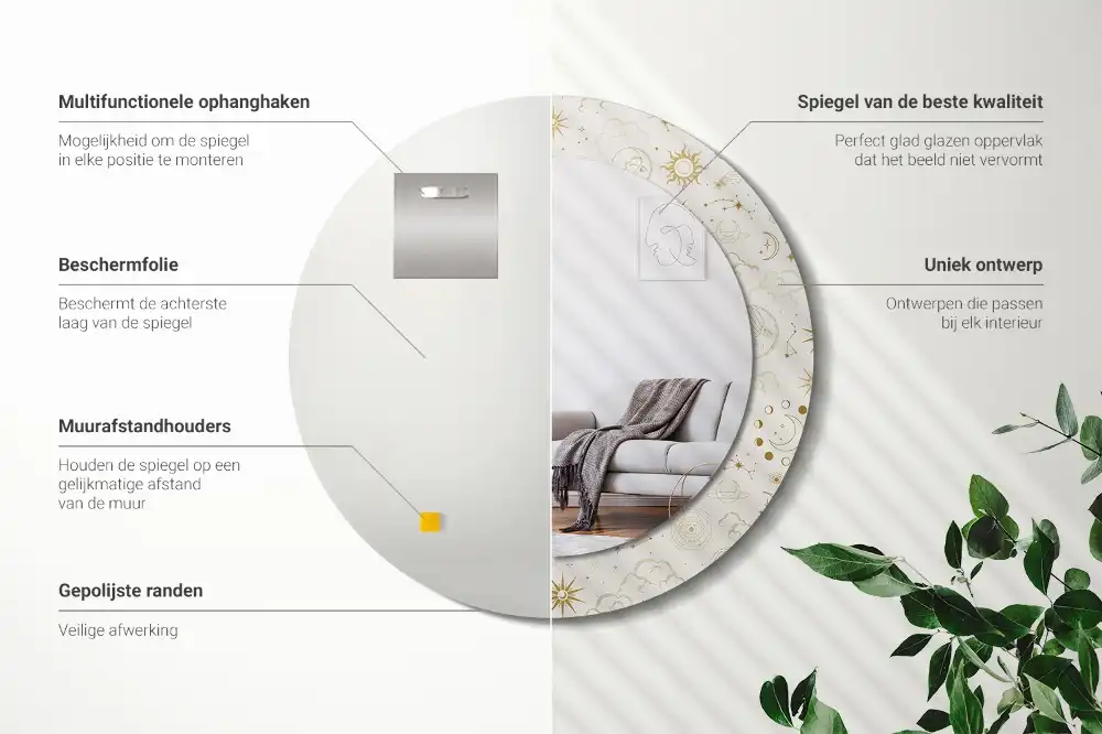 Okrúhle dekoračné zrkadlo na stenu Mystický vzor