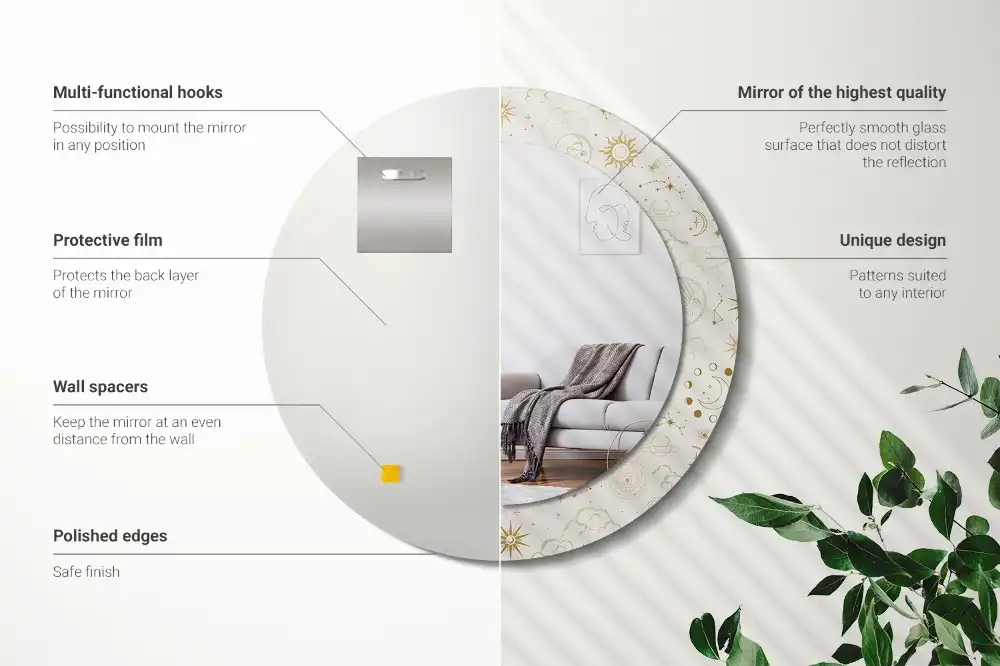 Okrúhle dekoračné zrkadlo na stenu Mystický vzor