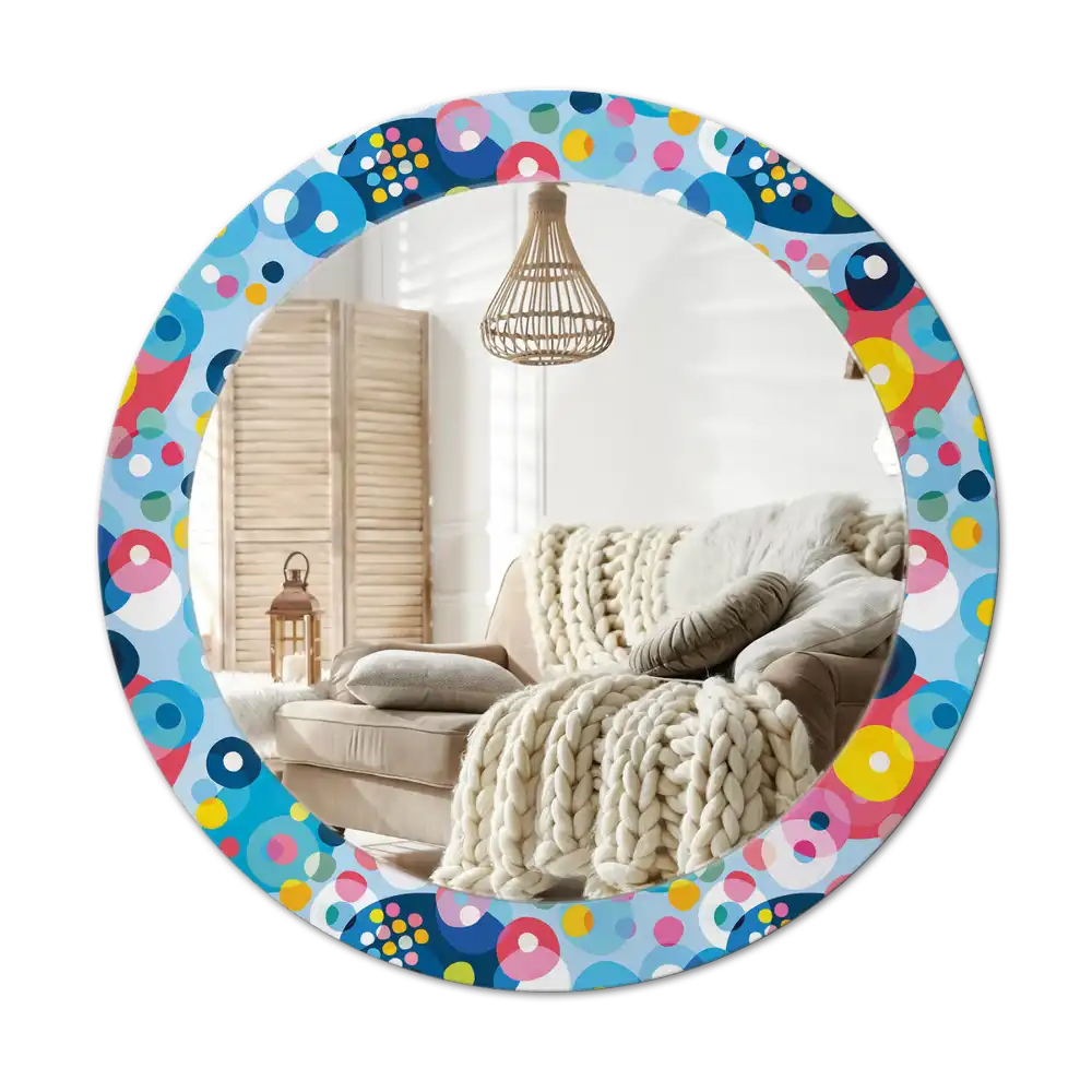 Okrúhle dekoračné zrkadlo na stenu Farebné kolesá