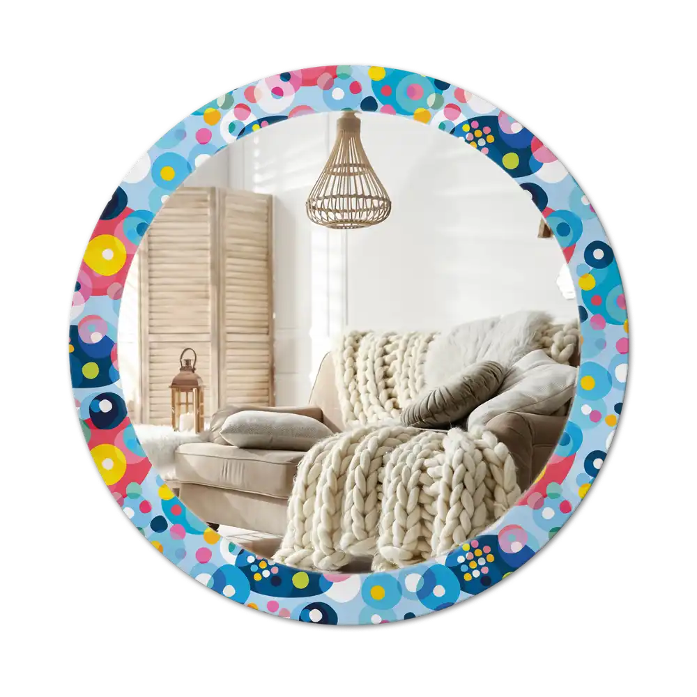 Okrúhle dekoračné zrkadlo na stenu Farebné kolesá