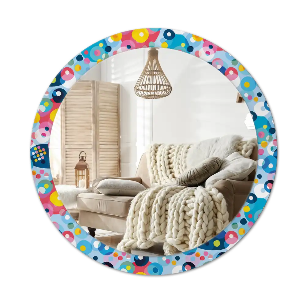 Okrúhle dekoračné zrkadlo na stenu Farebné kolesá