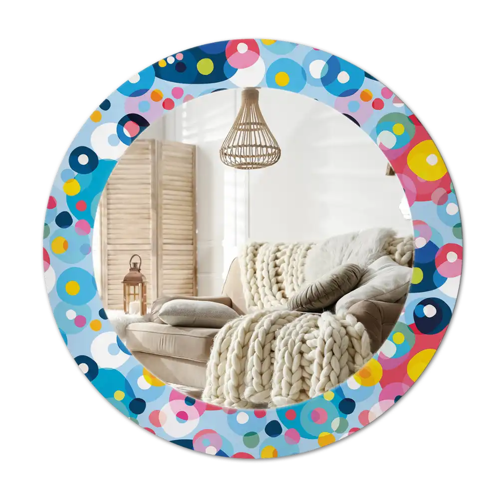 Okrúhle dekoračné zrkadlo na stenu Farebné kolesá