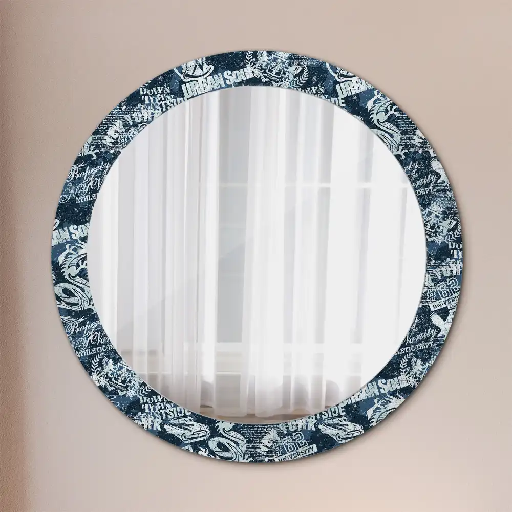 Okrúhle zrkadlo rám s potlačou Newyorská vysoká škola