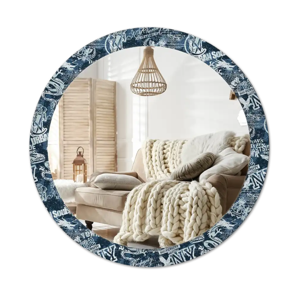Okrúhle zrkadlo rám s potlačou Newyorská vysoká škola